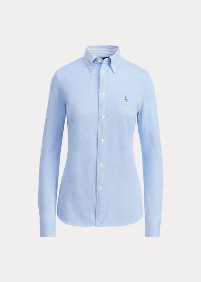 Camisa Oxford Polo Ralph Lauren Mujer Azules - Knit Cotton - ENPDU9635